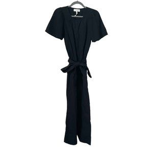 Apiece Apart 100% Organic Cotton Black Tie Waist Jumpsuit